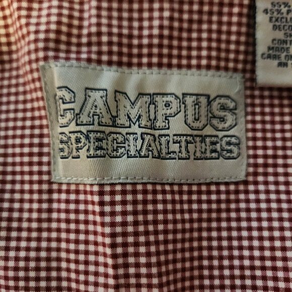 Florida State Seminoles‎ Button Up Shirt Long Sleeve Red White Check Medium - Picture 8 of 11